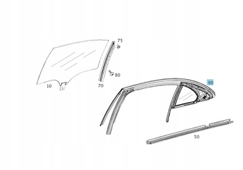 USZCZELKA SZYBY TYLNYCH DRZWI MERCEDES A2227300817