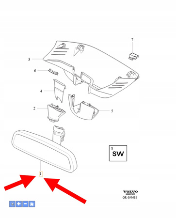 LUSTERKO WEWNĘTRZNE WSTECZ VOLVO XC90 2016- V90 S90 V60 S60 OEM/OE 31442553