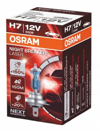 ŻARÓWKA OSRAM H7 NIGHT BREAKER LASER +150