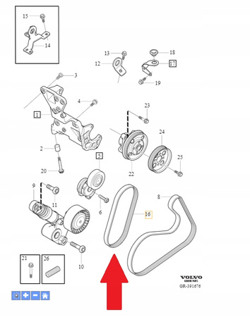 Pasek klinowy Volvo OE 30757613