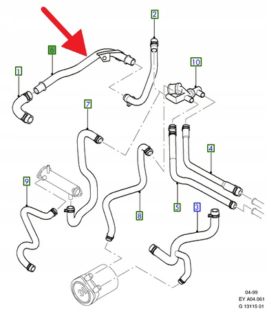 RURA NAGRZEWNICY 2.5L TDCI TRANSIT 1994-2000 OE 1056599 _ 95VB-8274-BE