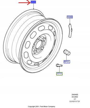 FELGA STALOWA 15" FORD TRANSIT CONNECT 02-13_5048530_9T16-1007-CA