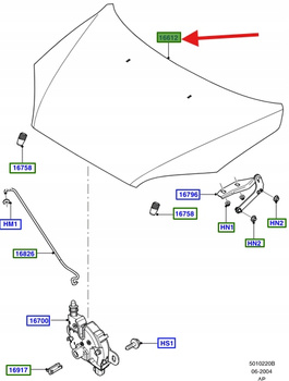 MASKA POKRYWA SILNIKA FORD FOCUS MK2 2004- 1505771 _ P4M51-A16610-AL.