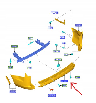 ZDERZAK TYLNY ŚRODEK FORD TRANSIT CUSTOM 2012- 2199112 _ BK21-17E962-AC5CND