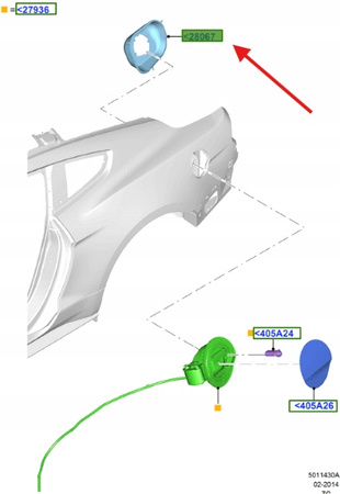 USZCZELKA WLEWU PALIWA FORD MUSTANG 2015- OE 5308441 _ FR3B-63281B28-AD