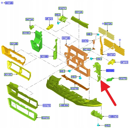 KIEROWNICA POWIETRZA LEWA FORD CONNECT 2013- 2260571 _ KT1B-8A261-CA