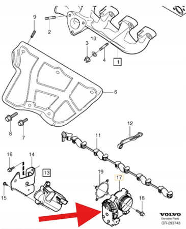 PRZEPUSTNICA 2.0 2.4 D5 VOLVO S60 V60 2011- XC90 XC70 C30 C70 OE 31216665