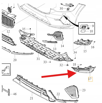 LEWA ZAŚLEPKA KRATKA HALOGENU PRZÓD VOLVO XC60 2018- OE 32234969