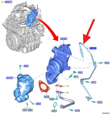 PRZEWÓD OLEJU TURBINY 2.0 D TRANSIT CUSTOM 2016- 2011901 _ GK2Q-6K679-CB