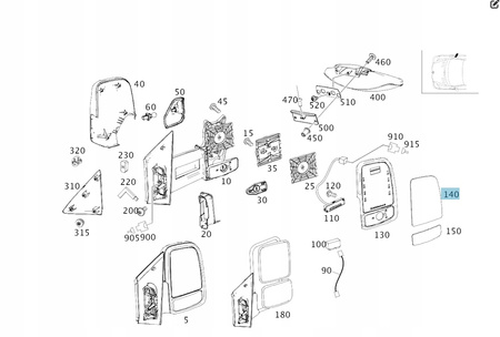 WKŁAD LUSTERKA MERCEDES SPRINTER A0028111433