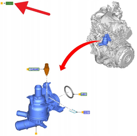 TERMOSTAT 2.0 ECOBLUE FORD RANGER TRANSIT 2019- OE 2396366 _ KK3Q-9K478-CA