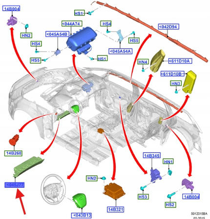 PODUSZKA POWIETRZNA LEWA STR FORD EDGE 16- 2650381 _ EM2B-R042A01-AG3ZHE