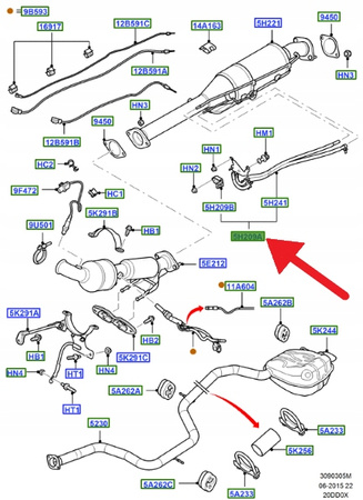 CZUJNIK CIŚNIENIA RÓŻNICOWEGO DPF 2.0 TDCI FORD OE 1694593 _ AG91-5H209-BAA