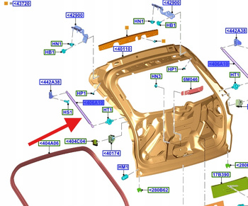 SIŁOWNIK KLAPY BAGAŻNIKA LEWY FORD KUGA 2020- 2620272 _ LV4B-S406A11-AE