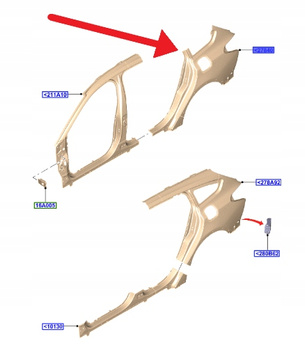 BŁOTNIK LEWY TYŁ FORD FOCUS KOMBI 2018- OE 2206891 _ JX7B-N27851-AA