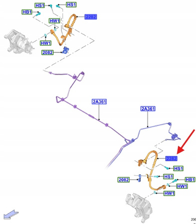PRZEWÓD HAMULCA LEWY TYŁ FORD MUSTANG 2015- OE 2197786 _ FR33-2C339-FH