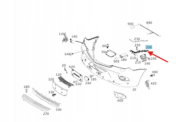 UCHWYT ZDERZAKA LEWY PRZÓD MERCEDES SPRINTER W906 OE A9068890014