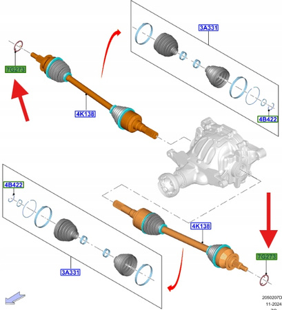PODKŁADKA OPOROWA PÓŁOSI TYŁ FORD MUSTANG 2015- OE 2095786 _ FR33-3D100-AB