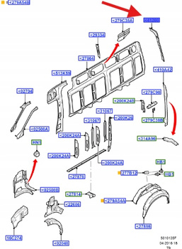 POSZYCIE BOCZNE WENĘTRZNE PRAWE TRANSIT 2006- 1386968 _ P6C11-V281C52-AA