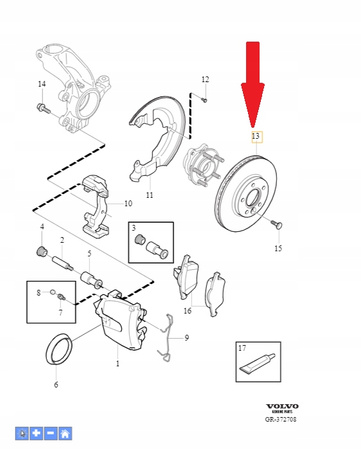 Przednie tarcze hamulcowe Volvo OE 31341642