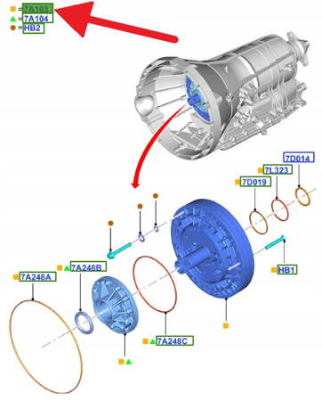 POMPA OLEJOWA SKRZYNI 6R80 RANGER MUSTANG 2015- OE 2161797 _ FL3P-7A103-AE