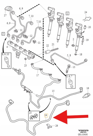 PRZEWÓD PALIWOWY 2.0 D4 VOLVO S40 V50 2004- C70 C30 S80 V70 OE 30725286