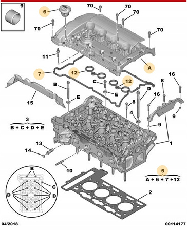 Citroen OE pokrywa głowicy cylindrów V759886280 1,6 THP