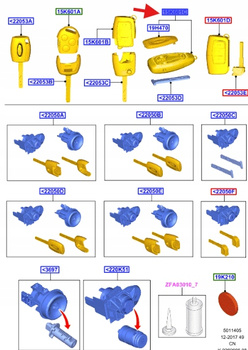 KLUCZYK B-MAX C-MAX FOCUS KUGA MONDEO FIESTA 2520983 _ 7S7T-15K601-EG