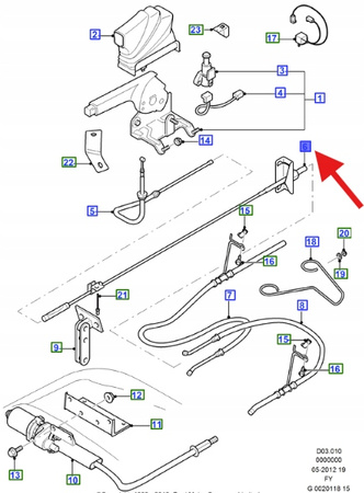LINKA HAMULCA RĘCZNEGO FORD TRANSIT 2000- 2006 OE 4060872 _ YC15-2A793-CE