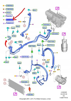PRZEWÓD KLIMATYZACJI FORD MONDEO S-MAX GALAXY 15- 2438999 _ HG9H-19N602-SB