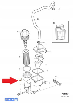 Obudowa filtra oleju Volvo OE 30677920