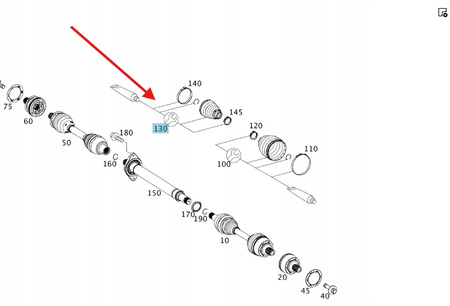 ZESTAW OSŁONY PRZEGUBU PRAWY MERCEDES W117 W156 W176 W246 OE A0003572200