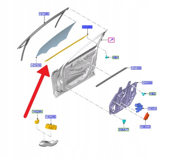 LISTWA ZGARNIAJĄCA DRZWI PRAWY PRZÓD FOCUS 2018- 2408324 _ JX7B-A20562-AH
