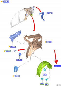 NADKOLE PRAWE TYLNEGO KOŁA MONDEO 1862088 _ DS73-A280K73-BE