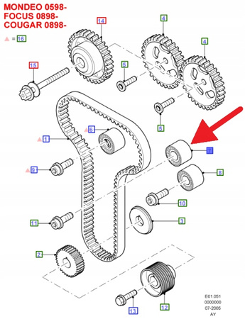 KOŁO PASOWE ROZRZĄDU 1.8 ZETEC CONNECT MONDEO 1998- 1213852 _ XS7G-6M250-BA