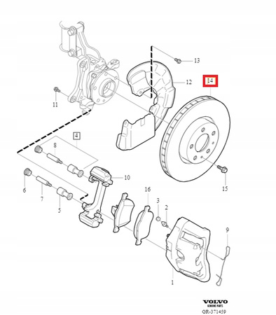 Przednie tarcze hamulcowe XC90 OE 30657301