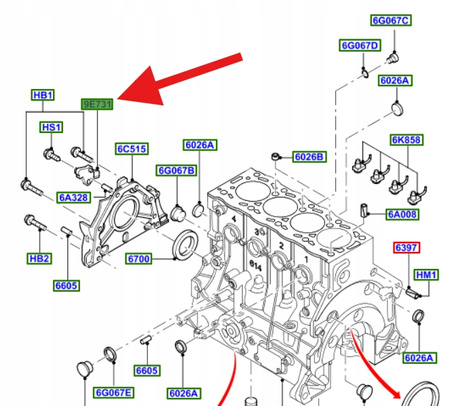CZUJNIK POŁOŻENIA WAŁU KORBOWEGO 2.0 TDCi FORD OE 1231925 _ 3M5Q-9E731-AA