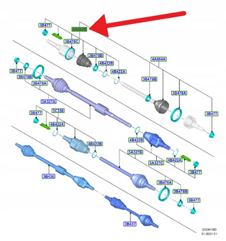 OSŁONA PRZEGUBU WEWNĘTRZNEGO L P FORD FOCUS 2018- 2512526 _ JX67-4A084-EA