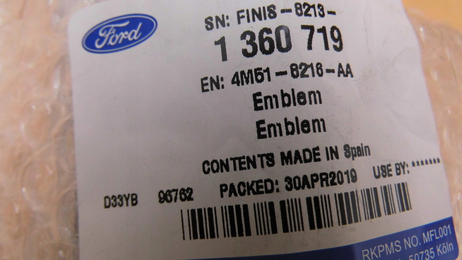 マーク。 EMBLEMAT ZNACZEK FORD C-MAX Mk1 2007-2010 Mk2 _ 1721056 _