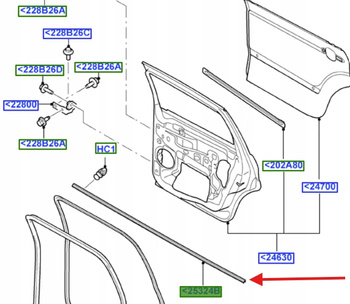 USZCZELKA PROGU DRZWI TYŁ FORD SMAX GALAXY 2006- 1691095 _ AM21-A25304-AB