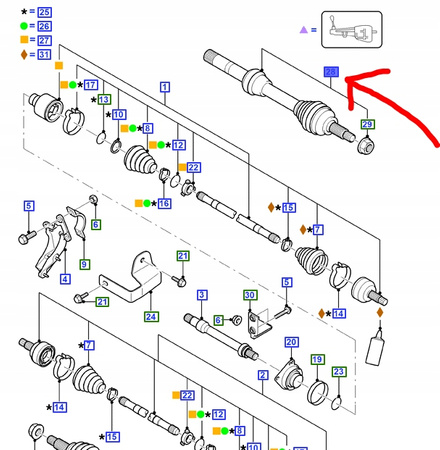 PÓŁOŚ PRAWA FORD MONDEO Mk3 2000-2007 DIESEL _1329498_RM2S71-3A327-BB