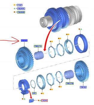KOŁO ZĘBATE SKRZYNI BIEGÓW MT6 1. BIEG RM FORD 1750298 _ CC1R-7M161-XCC