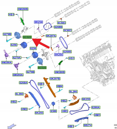 KOŁO ZĘBATE WAŁKA ROZRZĄDU 5.0 FORD MUSTANG 17- 23- 2147544 _ JR3E-6C525-CA