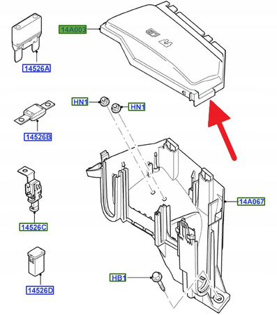 POKRYWA SKRZYNKI BEZPIECZNIKÓW MONDEO SMAX 06- 1501113 _ 6G9T-14A076-AE
