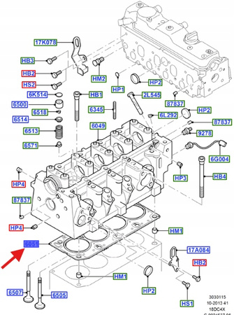 USZCZELKA GŁOWICY CYLINDRÓW 1.8L TDCI FOCUS MONDEO 1477470 _ 1S4Q-6051-JB