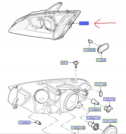 REFLEKTOR LAMPA LEWA FORD C-MAX Mk1 2007-2010_1707429_7M51-13D153-AE