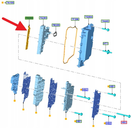 USZCZELKA SKRZYNI 6 BIEGOWEJ CUSTOM TRANSIT 16- OE 4825321 _ 7T4P-7H200-AB