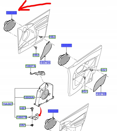 GŁOŚNIK DRZWI PRZÓD FORD FOCUS MK1 1998-2005 _1067665_XS4F-18808-AB