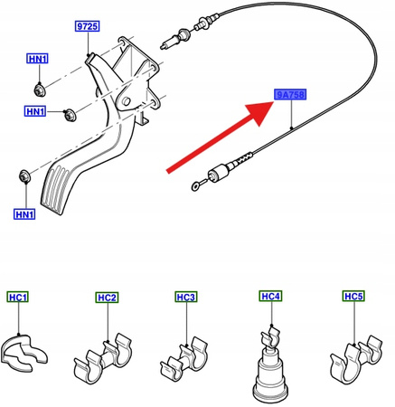 LINKA GAZU DURATEC FORD FOCUS 1998- 2005 OE 1069700 _ 98AB-9C799-AJ
