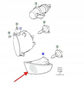 HALOGEN PRZÓD PRAWY FORD MONDEO MK3 2003-2007 1331776 _ 3S71-15K205-AE